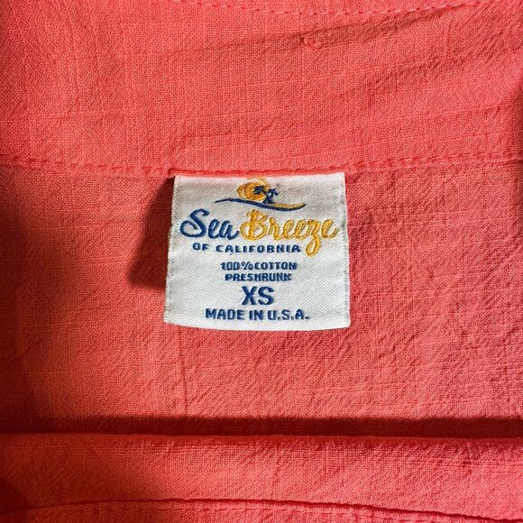 Sea Breeze Pink Cotton Shirt with buttons square neck women size xs 100% cotton - Picture 6 of 6